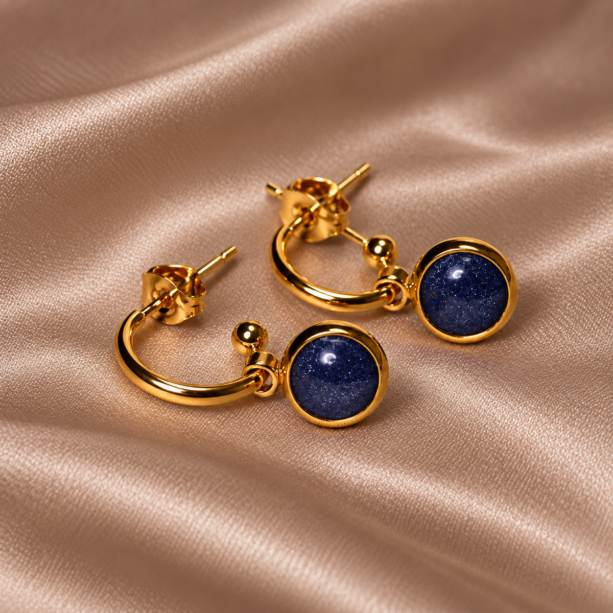 Everyday Gold Plated Stainless Steel Hoop Drop Earrings