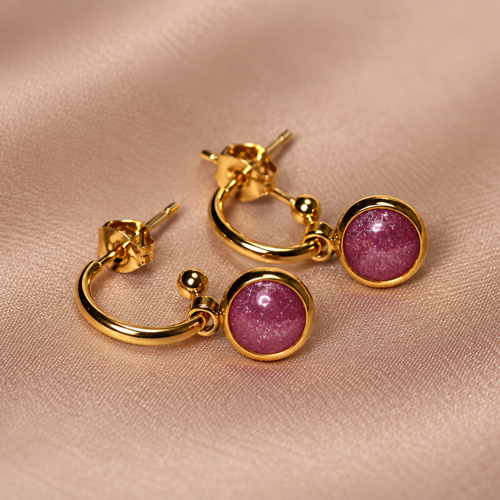 Everyday Gold Plated Stainless Steel Hoop Drop Earrings
