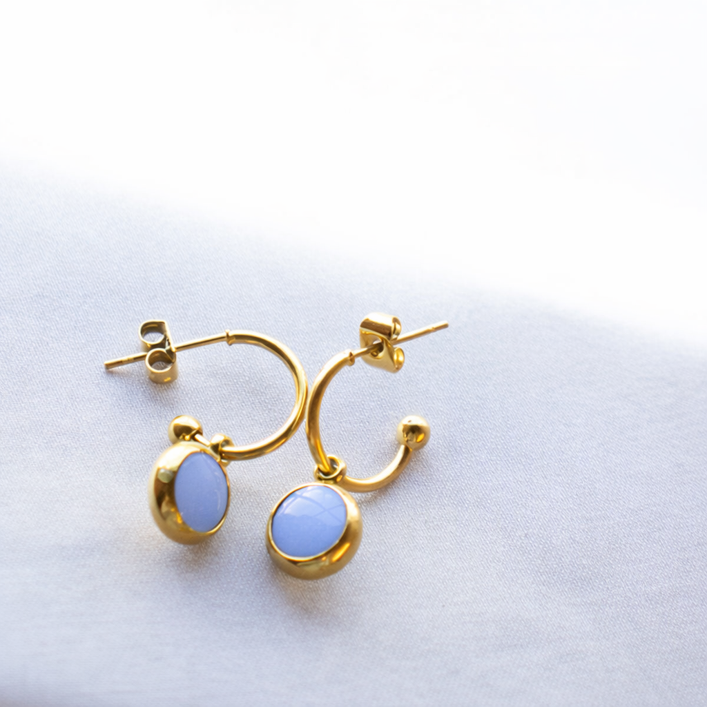 Everyday Gold Plated Stainless Steel Hoop Drop Earrings
