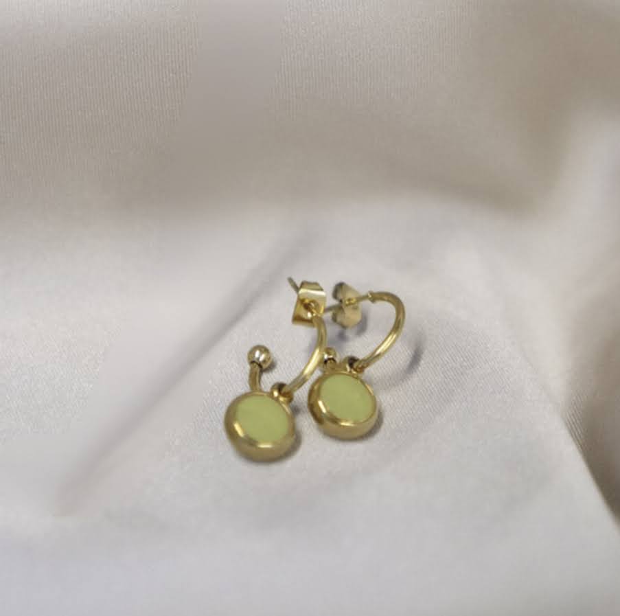 Everyday Gold Plated Stainless Steel Hoop Drop Earrings