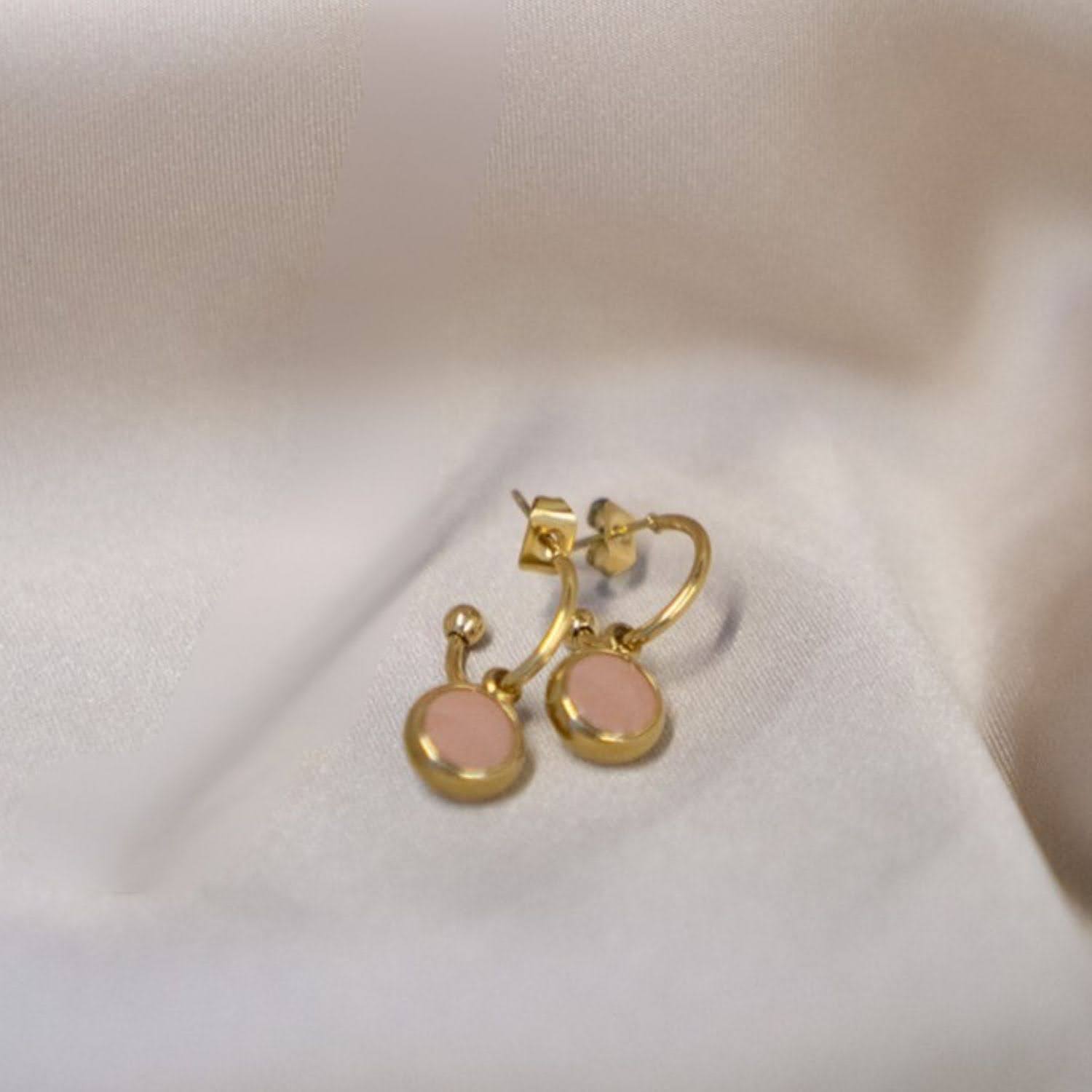 Everyday Gold Plated Stainless Steel Hoop Drop Earrings