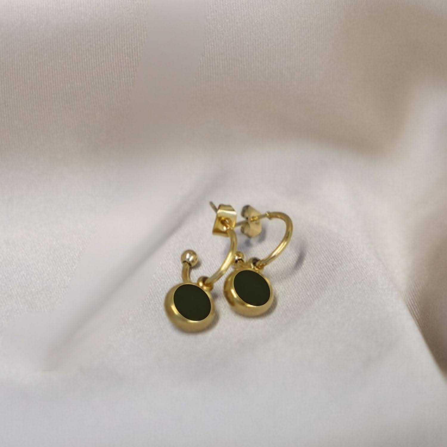 Everyday Gold Plated Stainless Steel Hoop Drop Earrings