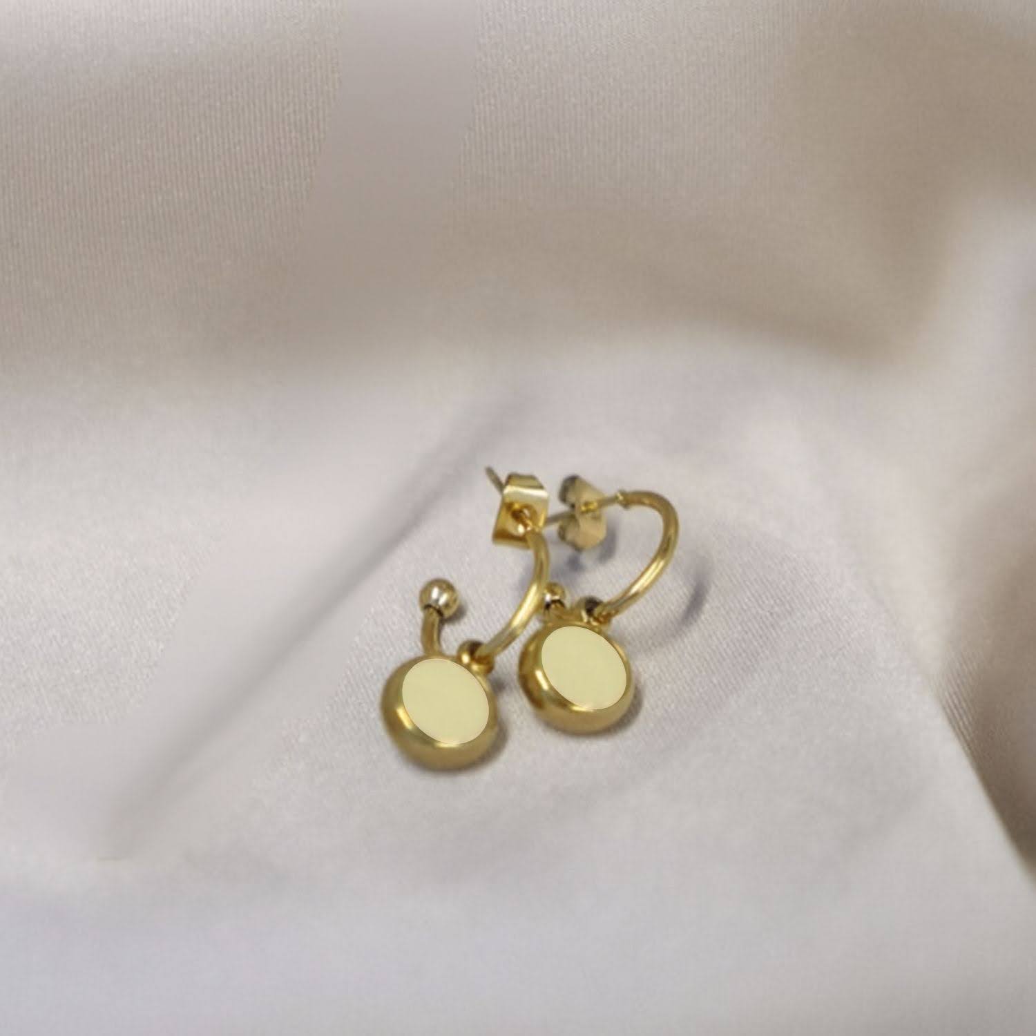 Everyday Gold Plated Stainless Steel Hoop Drop Earrings