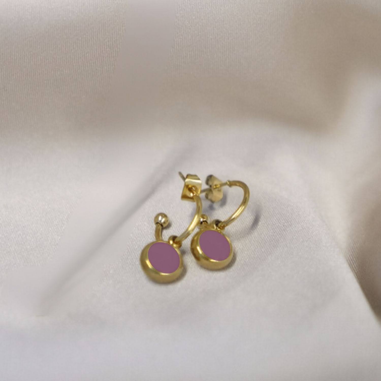 Everyday Gold Plated Stainless Steel Hoop Drop Earrings