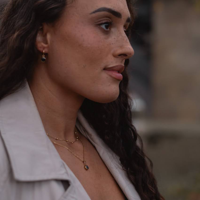 Everyday Gold Plated Stainless Steel Hoop Drop Earrings