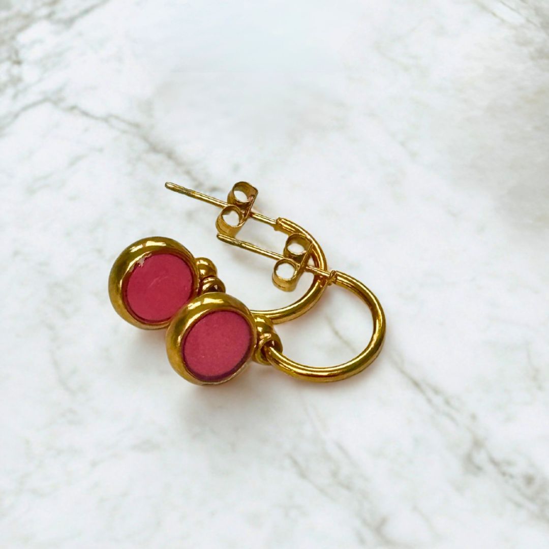 Everyday Gold Plated Stainless Steel Hoop Drop Earrings