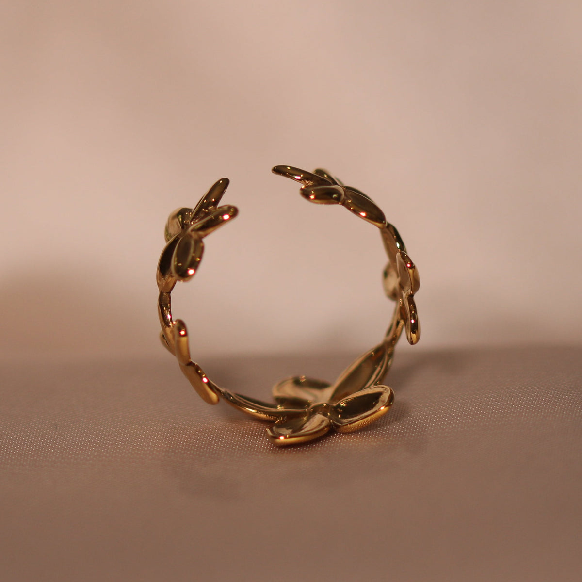 Everyday Gold Plated Adjustable Flower Ring