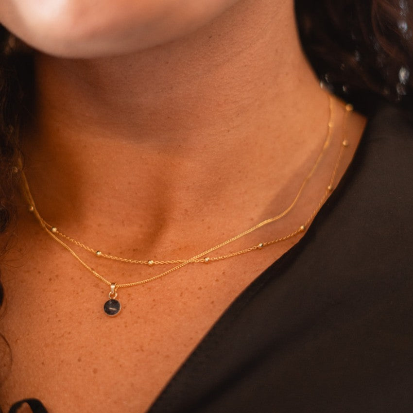 Luxe Gold Pendant Drop Necklace