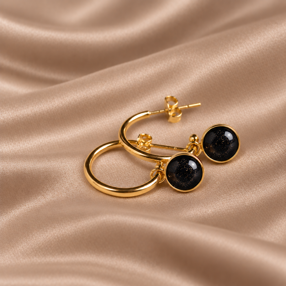 Luxe Gold Hoop Drop Earrings