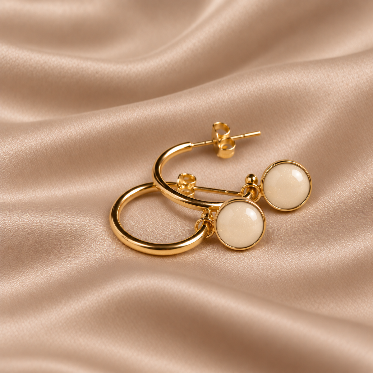 Luxe Gold Hoop Drop Earrings