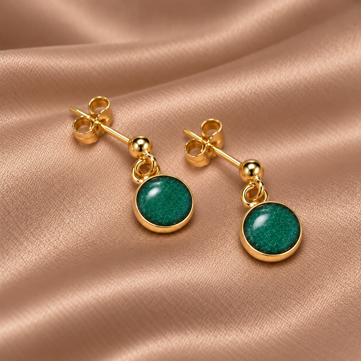 Luxe Gold Stud Drop Earrings