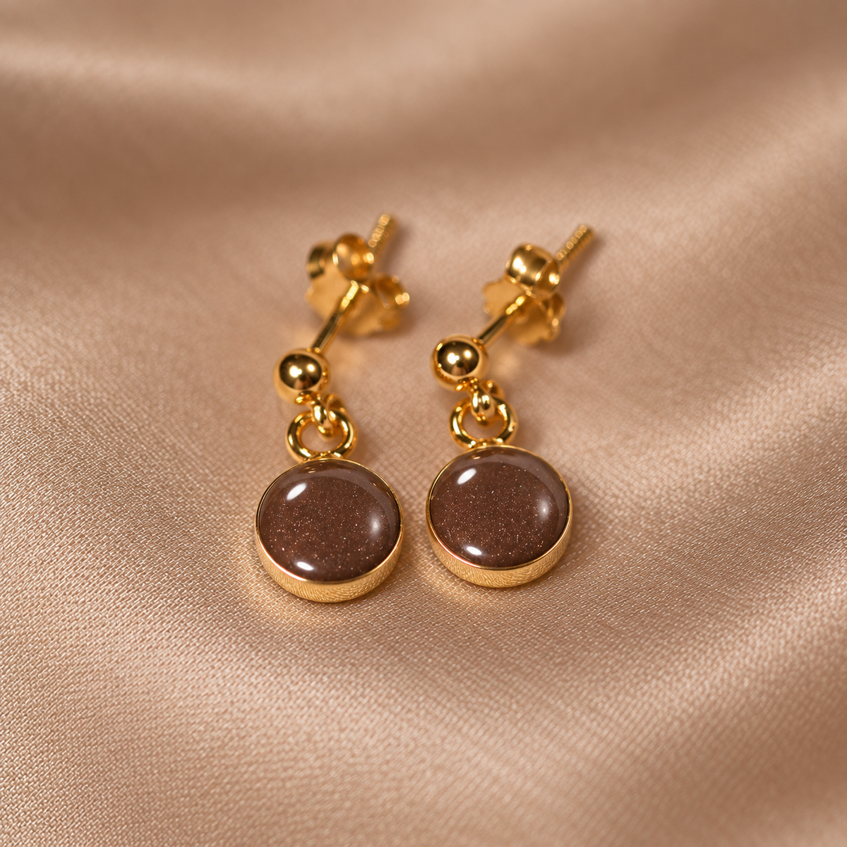 Luxe Gold Stud Drop Earrings