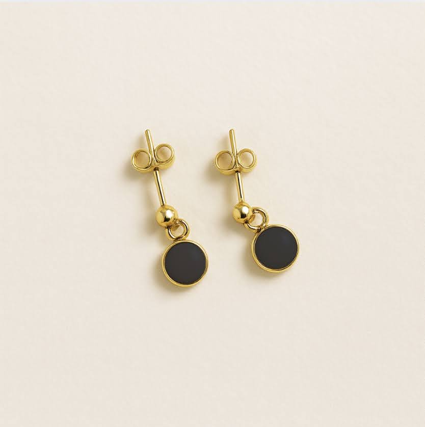 Luxe Gold Stud Drop Earrings