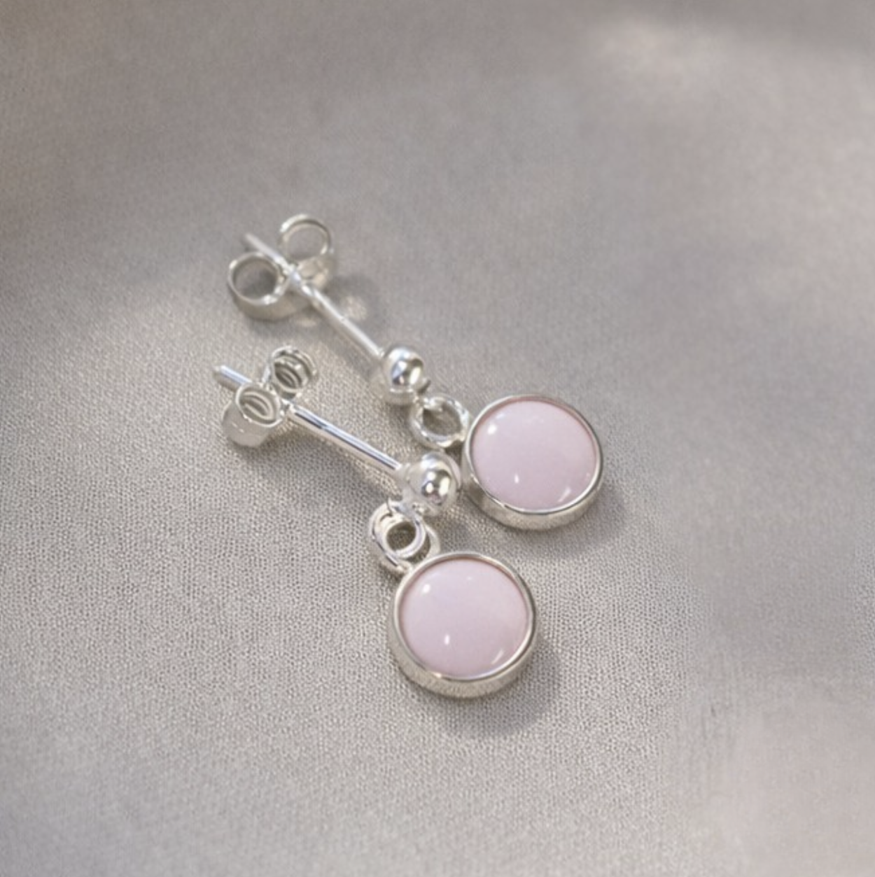 Signature Silver Stud Drop Earrings