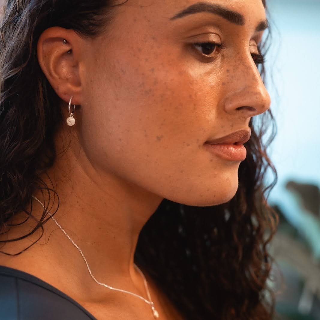 Signature Silver Hoop Drop Earrings