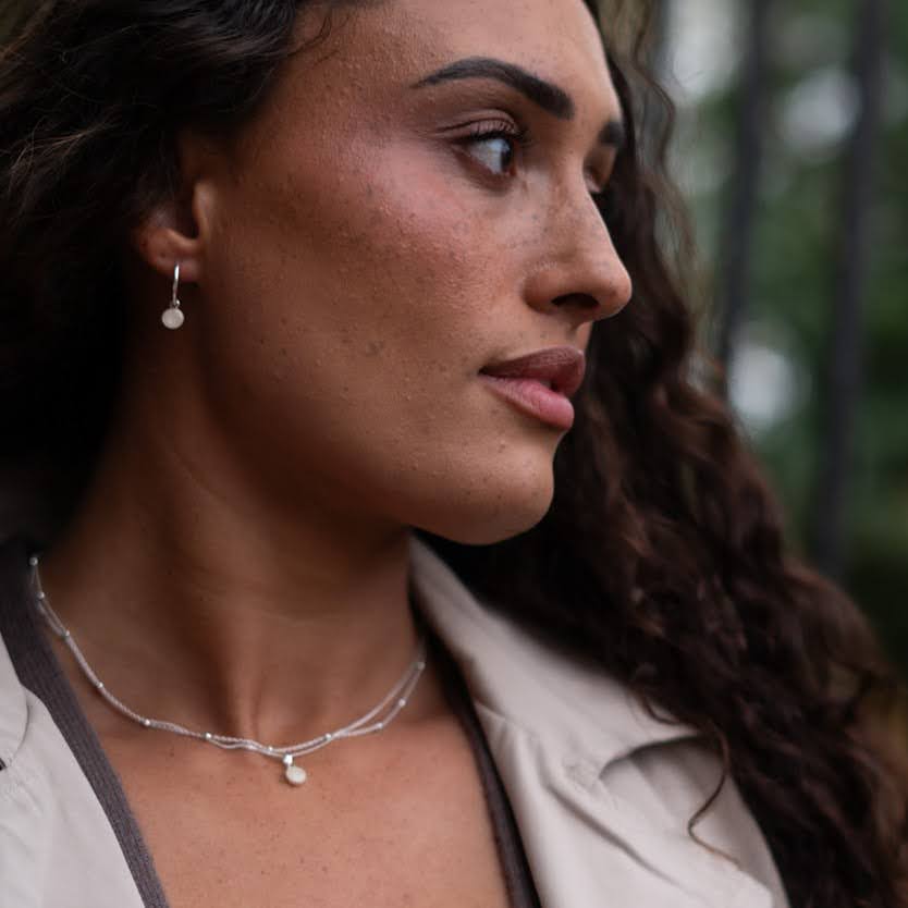 Signature Silver Hoop Drop Earrings