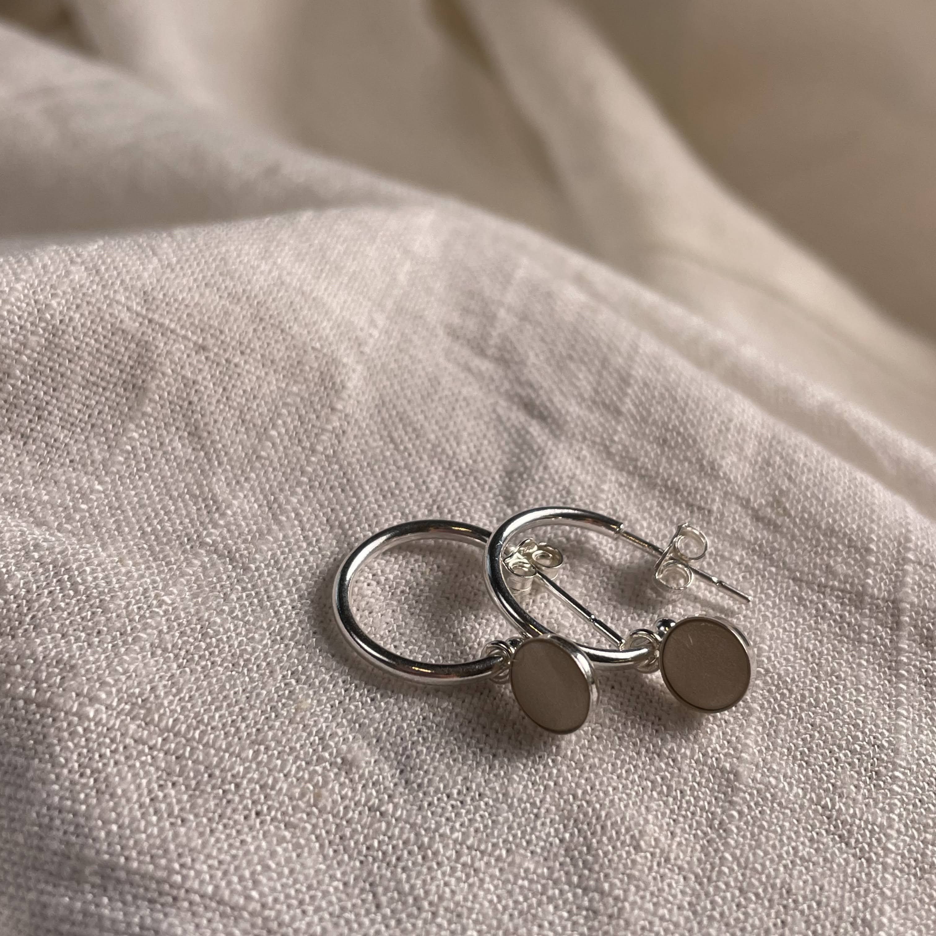 Signature Silver Hoop Drop Earrings