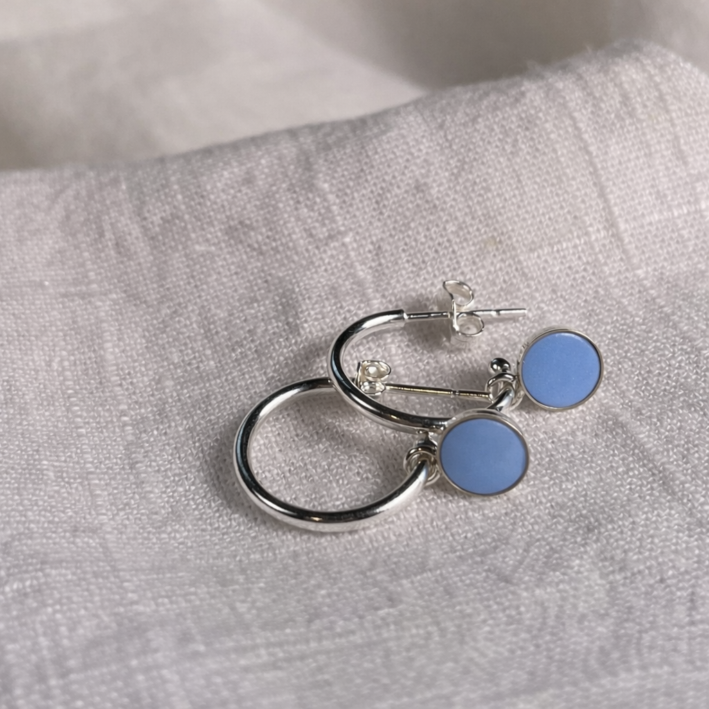 Signature Silver Hoop Drop Earrings