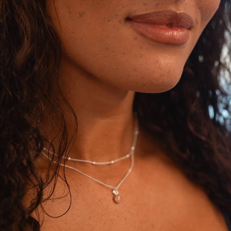 Signature Silver Pendant Drop Necklace