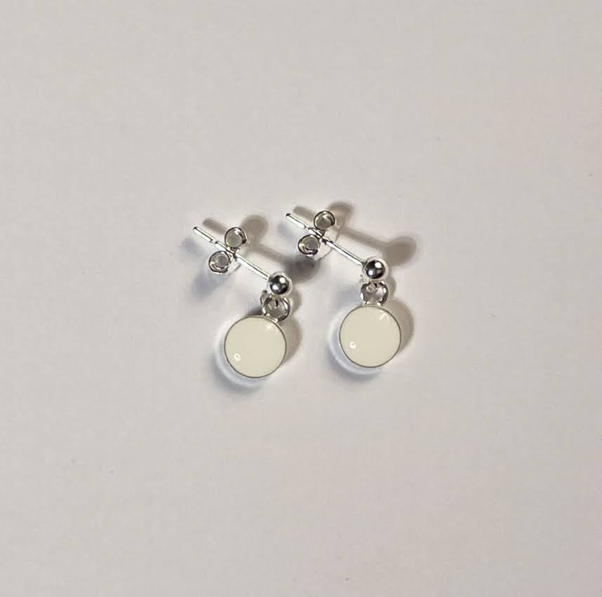Signature Silver Stud Drop Earrings