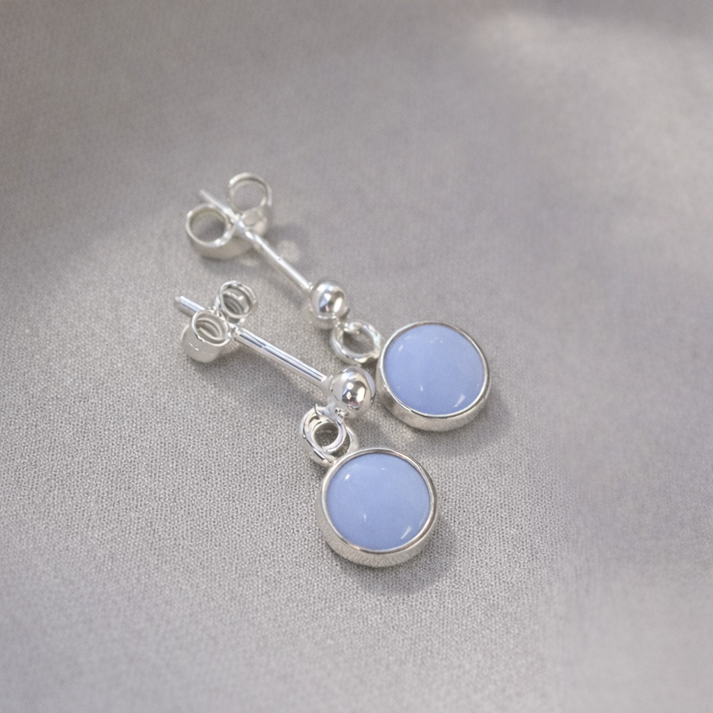 Signature Silver Stud Drop Earrings