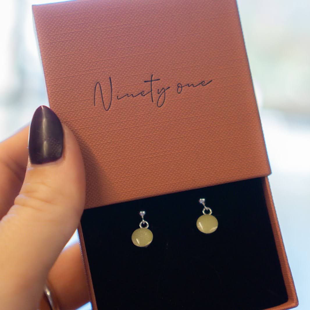 Signature Silver Stud Drop Earrings