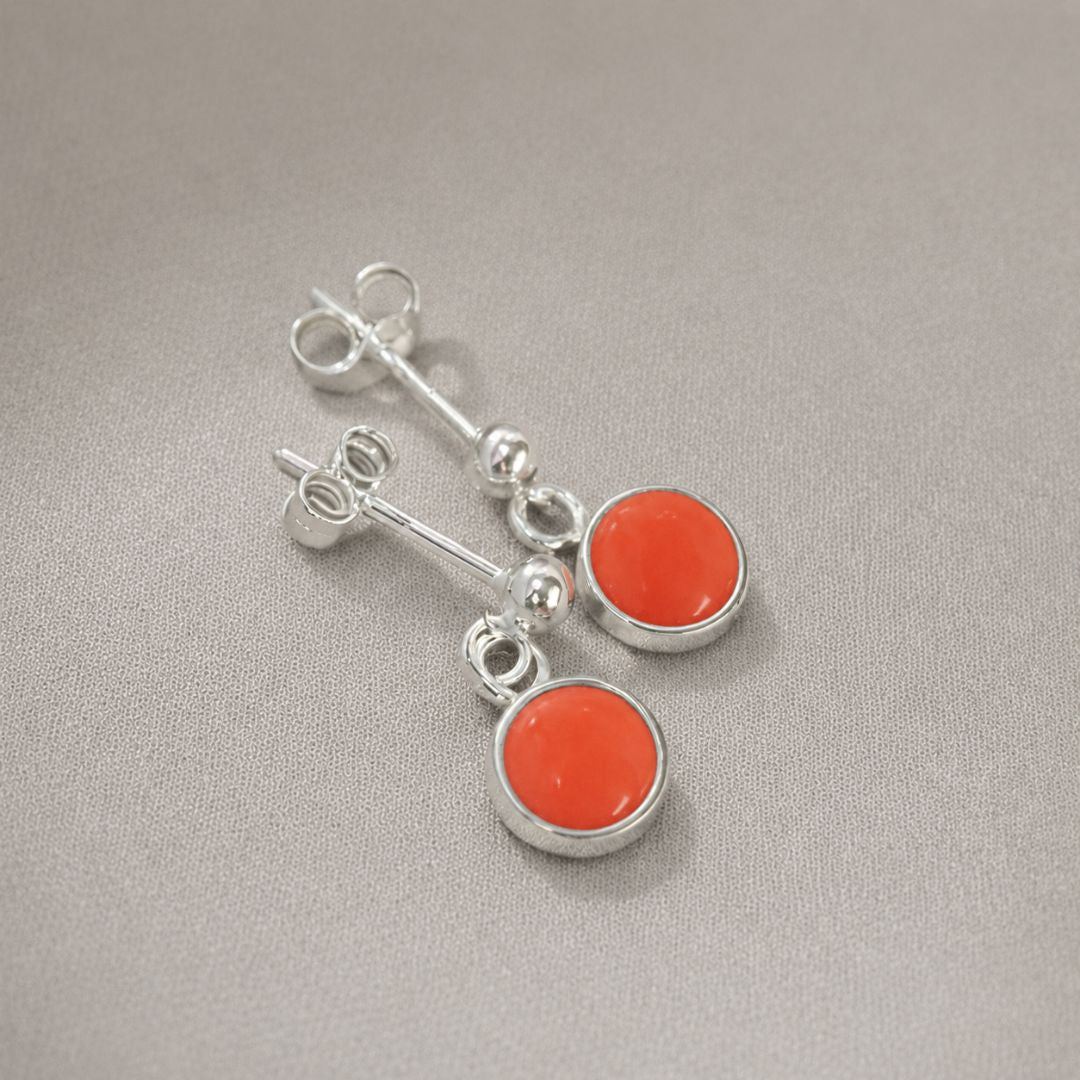 Signature Silver Stud Drop Earrings