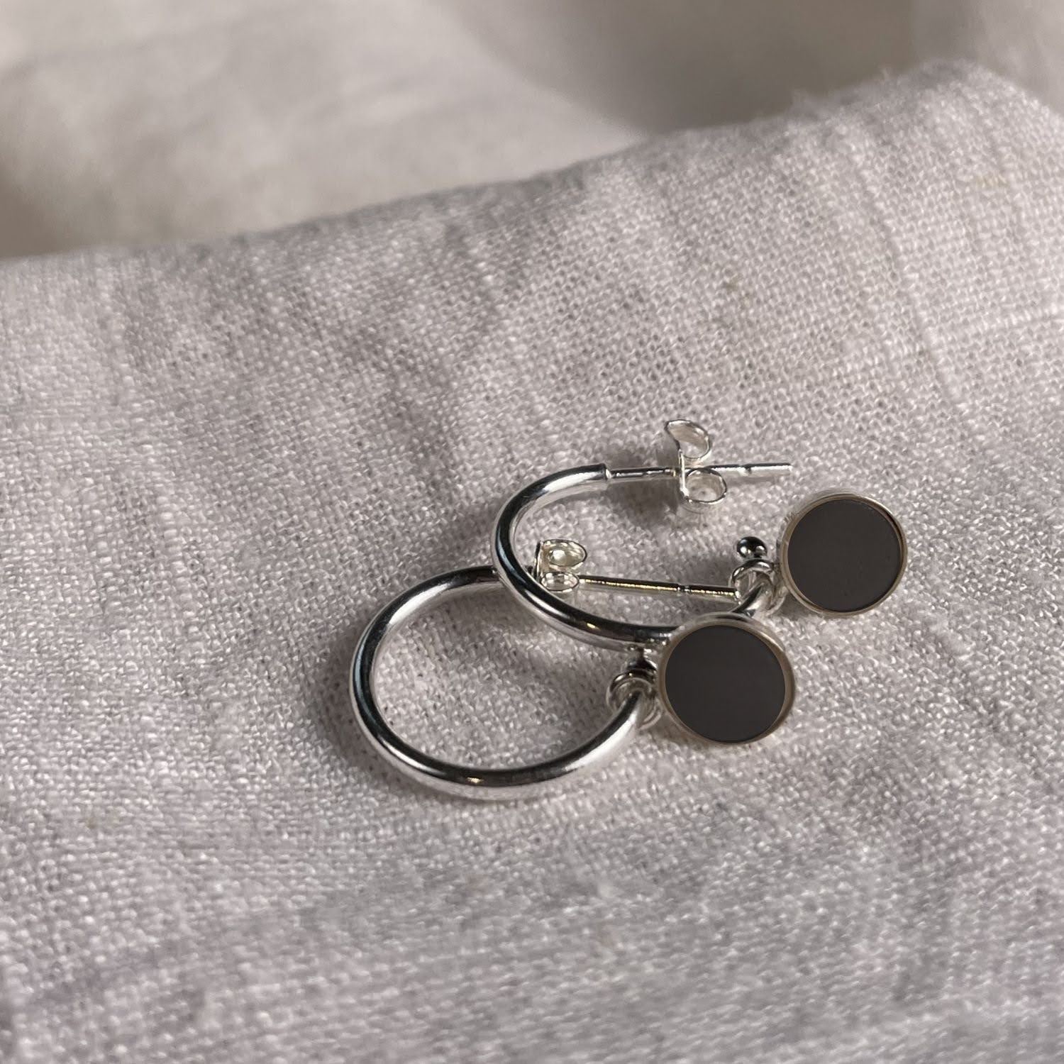 Signature Silver Hoop Drop Earrings