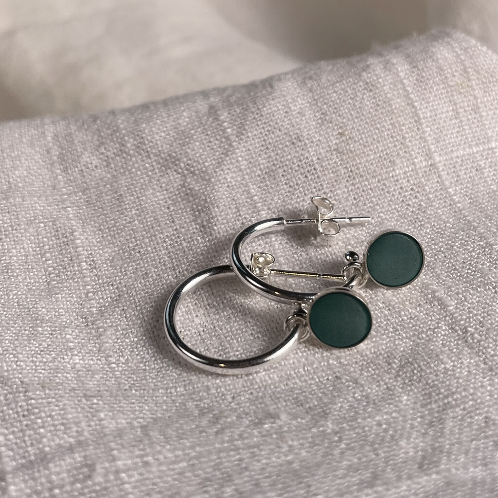 Signature Silver Hoop Drop Earrings