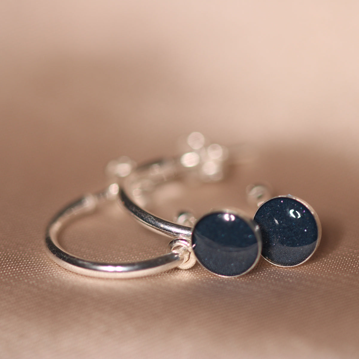 Signature Silver Hoop Drop Earrings