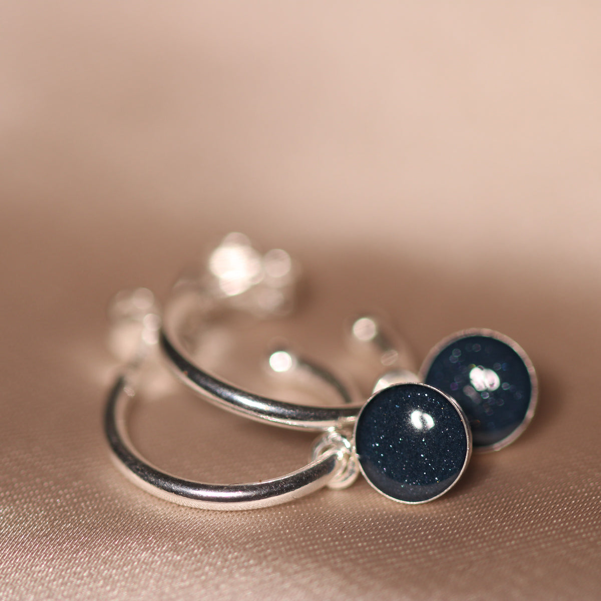 Signature Silver Hoop Drop Earrings