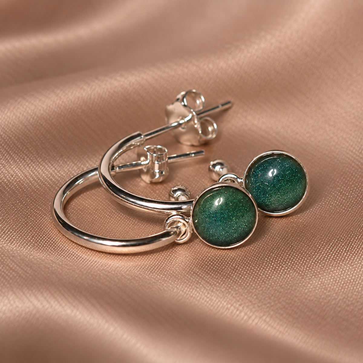 Signature Silver Hoop Drop Earrings