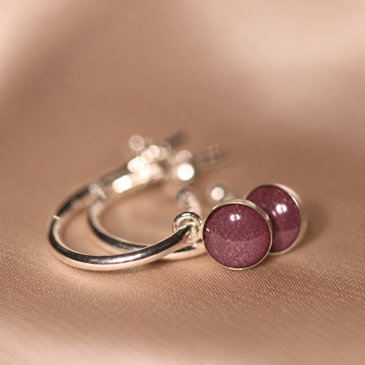 Signature Silver Hoop Drop Earrings