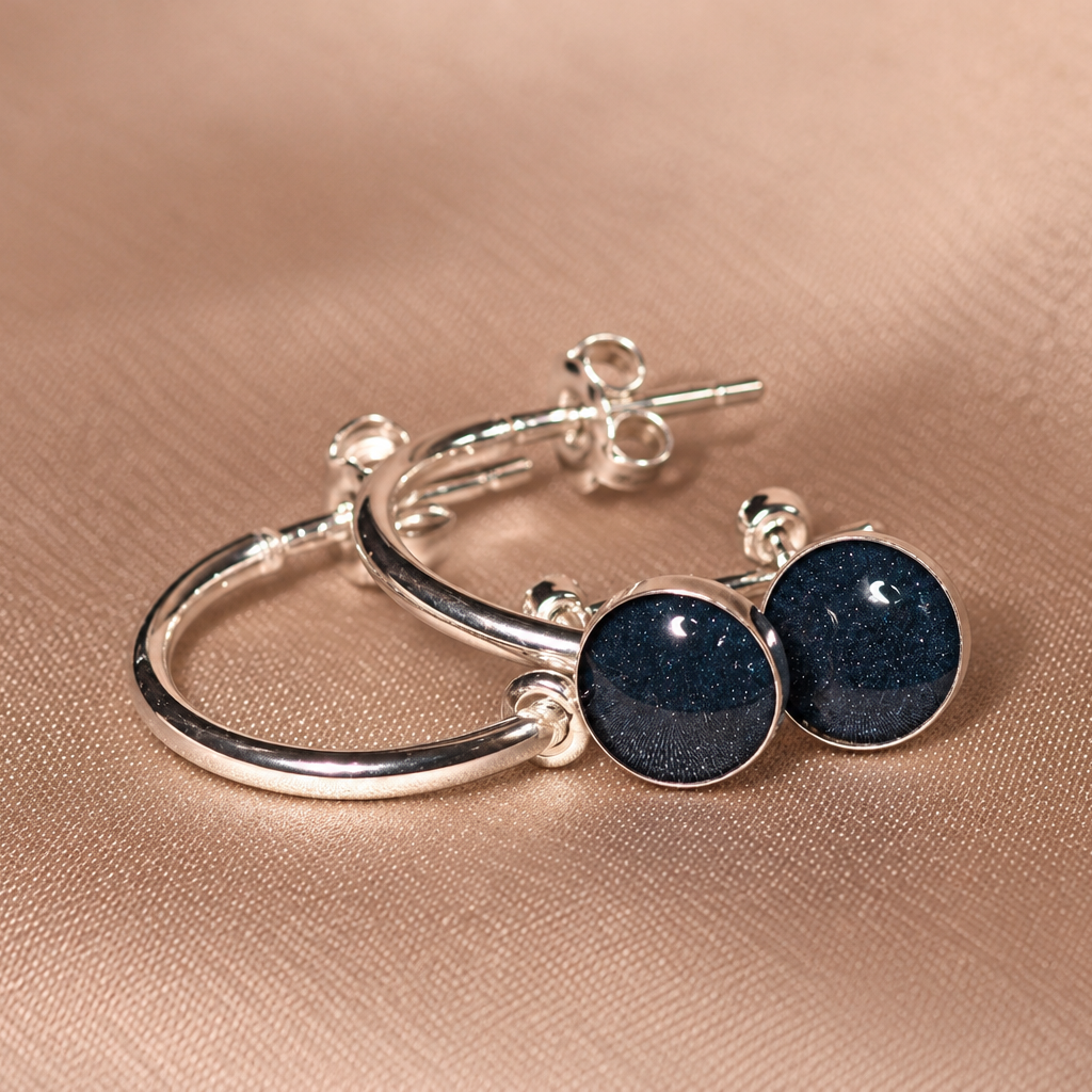 Signature Silver Hoop Drop Earrings