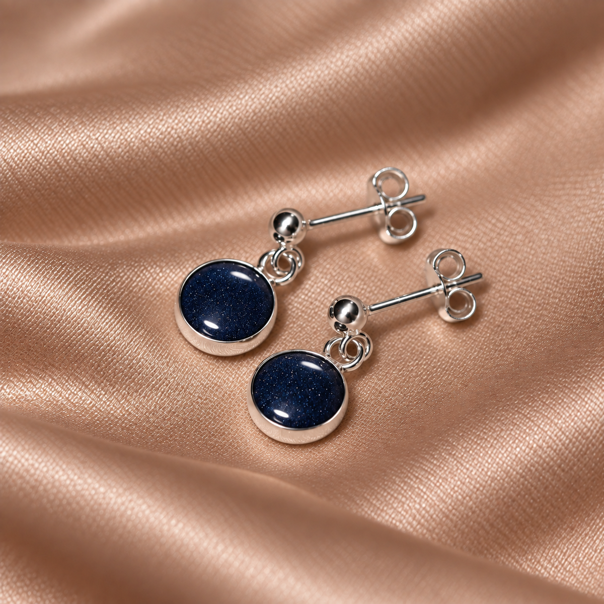 Signature Silver Stud Drop Earrings