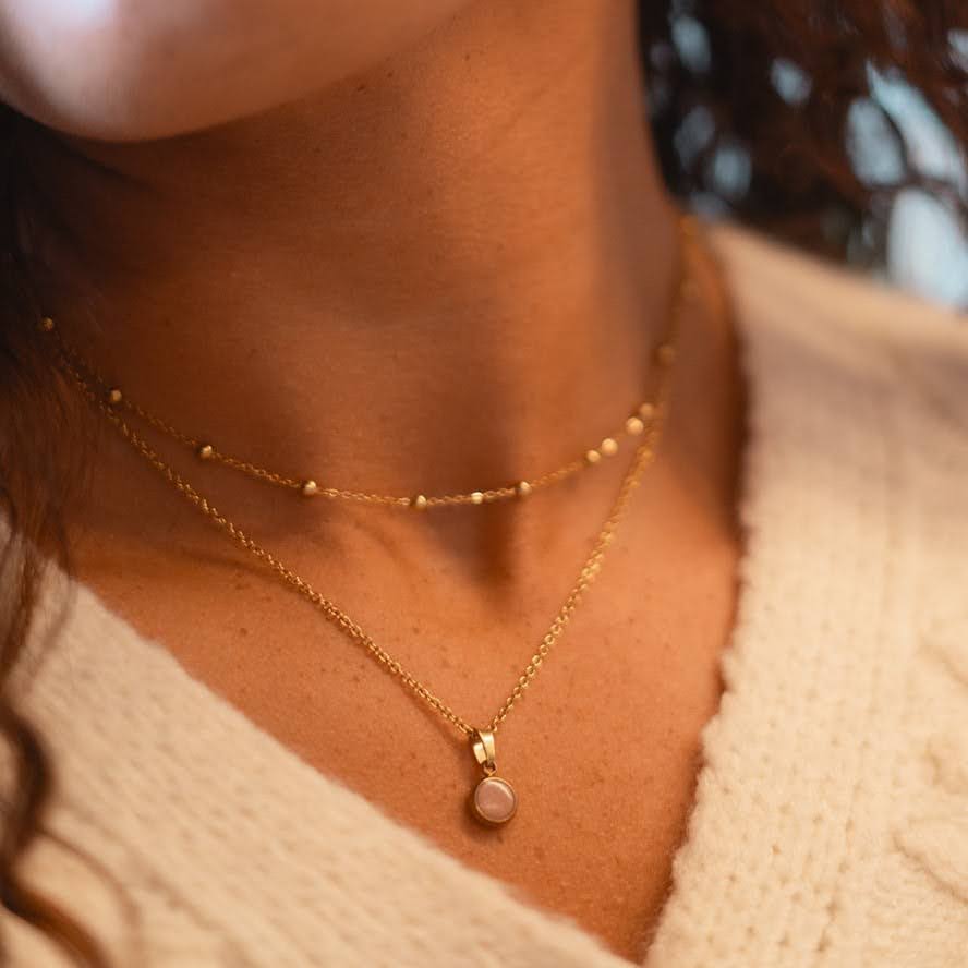 Everyday Gold Plated Stainless Steel Pendant Drop Necklace