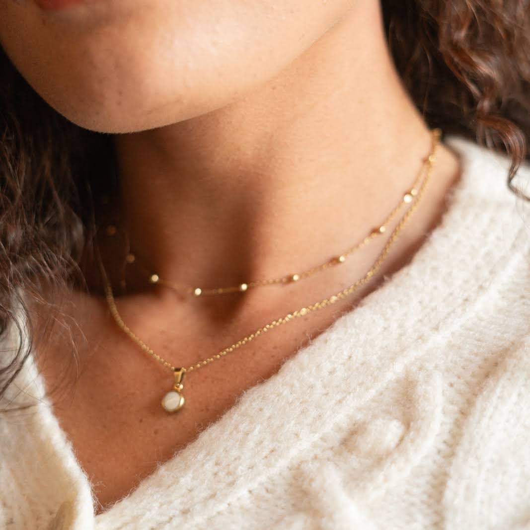 Everyday Gold Plated Stainless Steel Pendant Drop Necklace