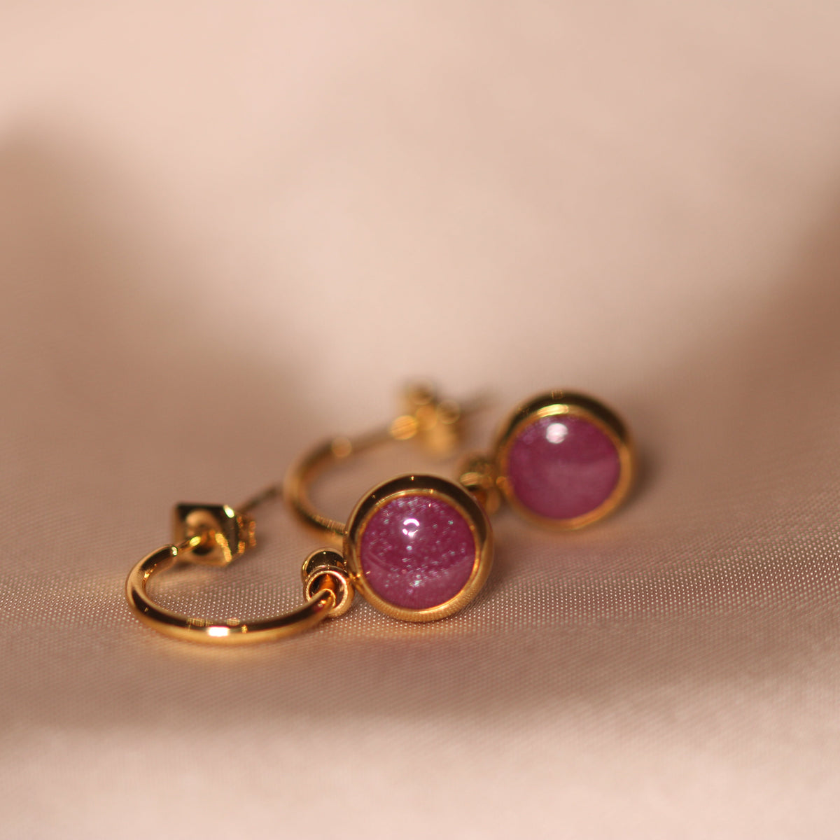 Everyday Gold Plated Stainless Steel Hoop Drop Earrings