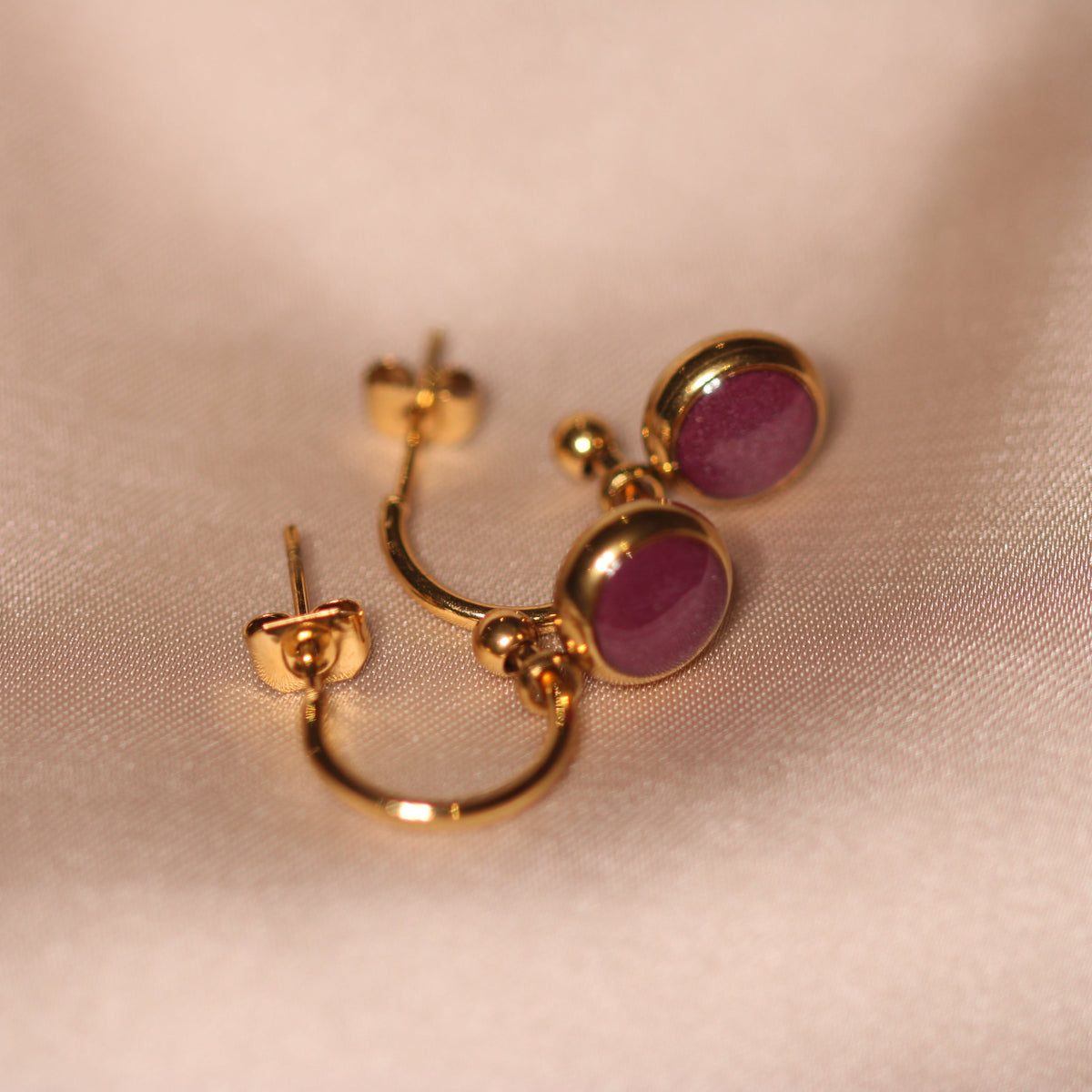 Everyday Gold Plated Stainless Steel Hoop Drop Earrings