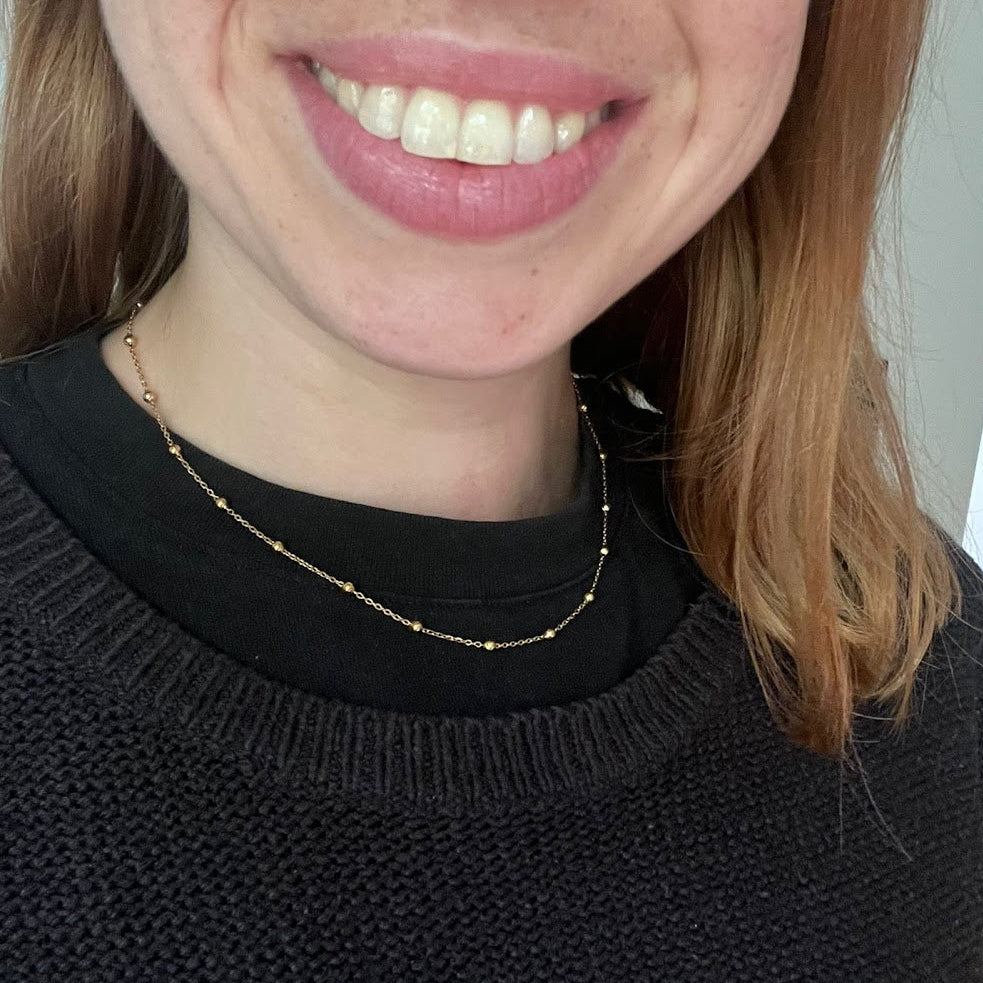 Everyday Gold Plated Stainless Steel Ball Chain Necklace