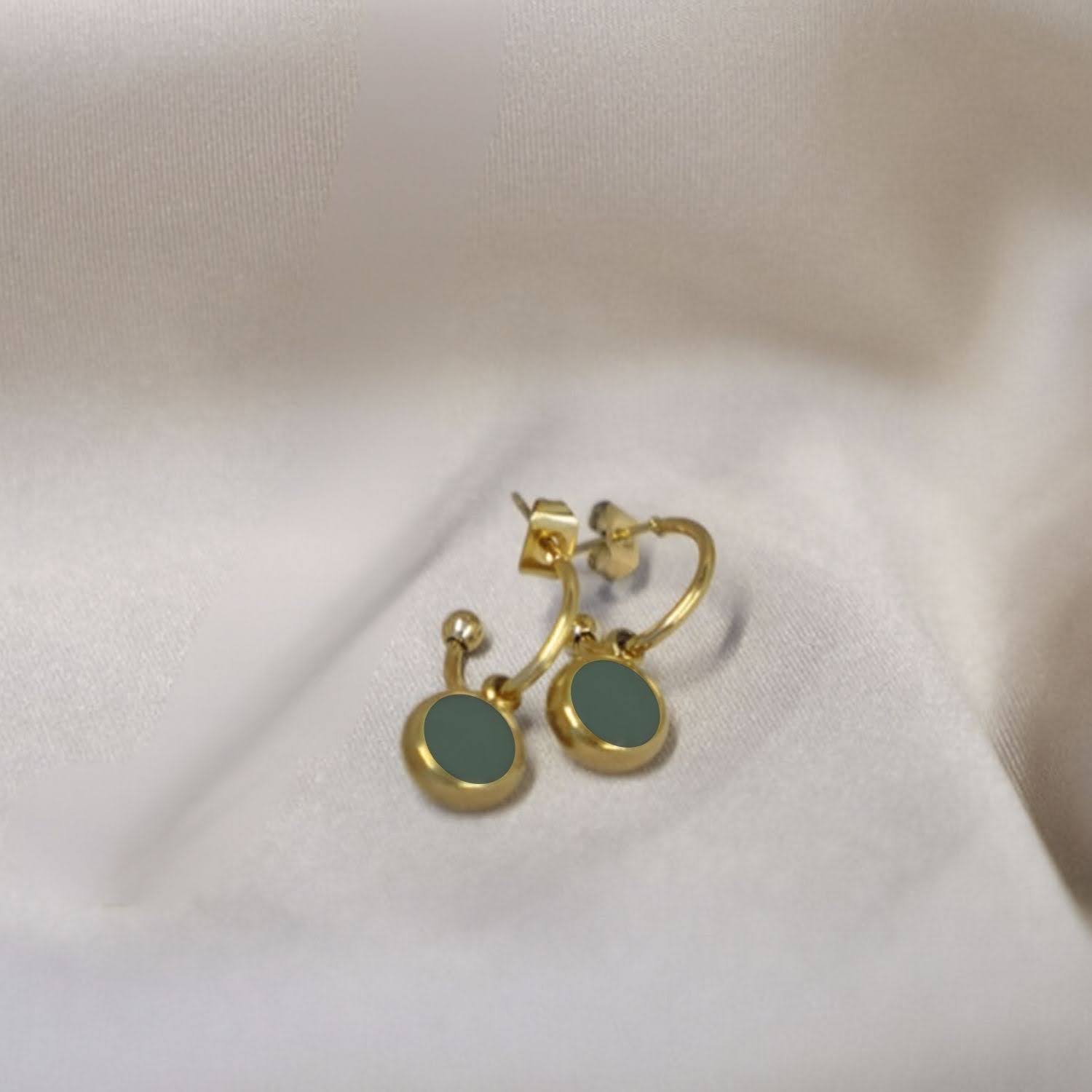 Everyday Gold Plated Stainless Steel Hoop Drop Earrings