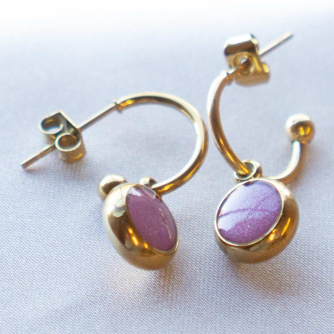 Everyday Gold Plated Stainless Steel Hoop Drop Earrings