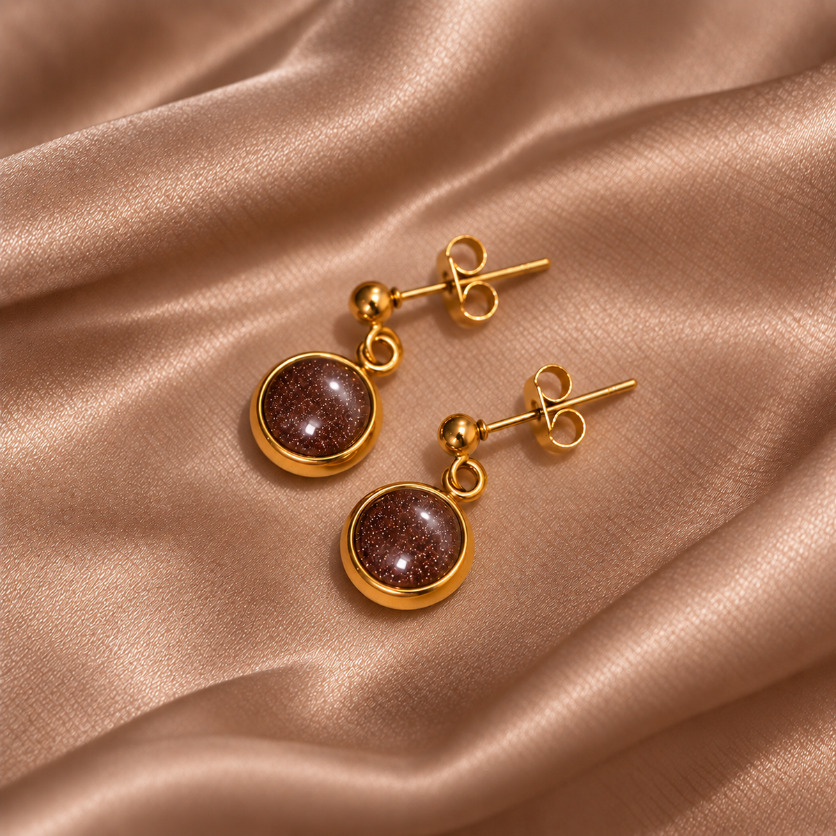 Everyday Gold Plated Stainless Steel Stud Drop Earrings