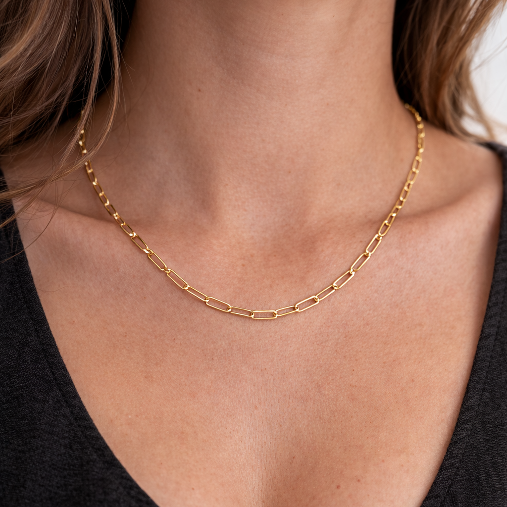 Luxe Gold Paperclip Chain Necklace