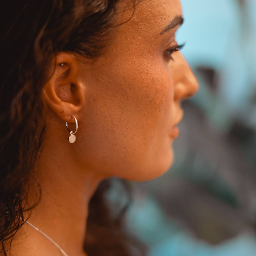 Signature Silver Hoop Drop Earrings