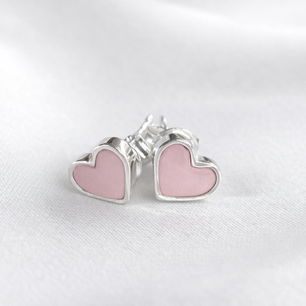 Signature Silver Heart Stud Earrings