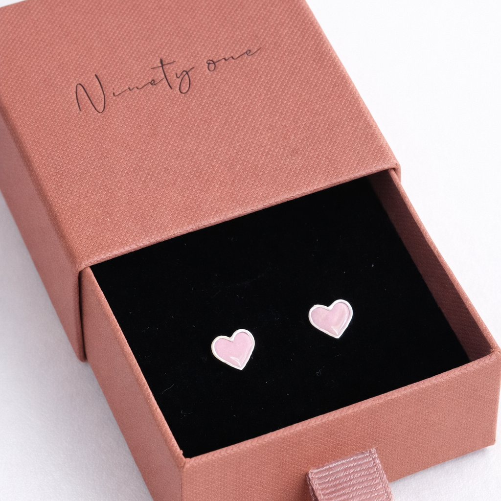 Signature Silver Heart Stud Earrings