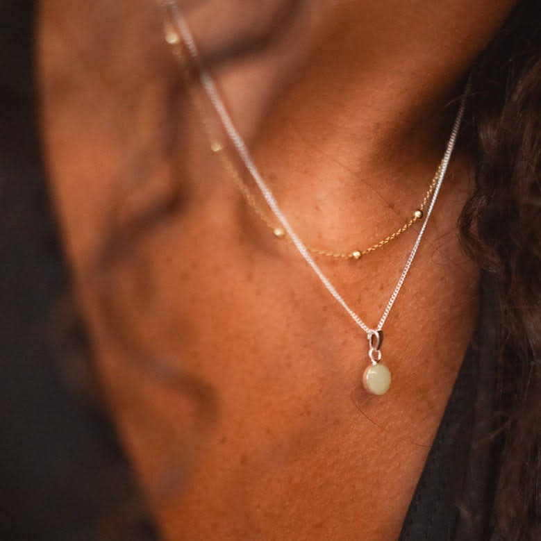 Signature Silver Pendant Drop Necklace