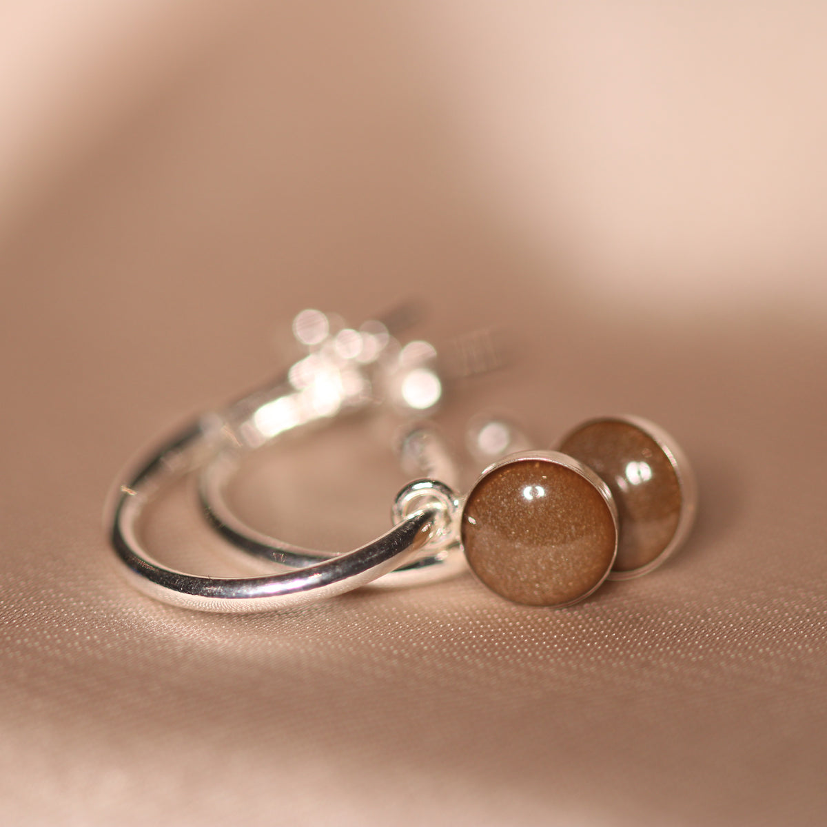 Signature Silver Hoop Drop Earrings