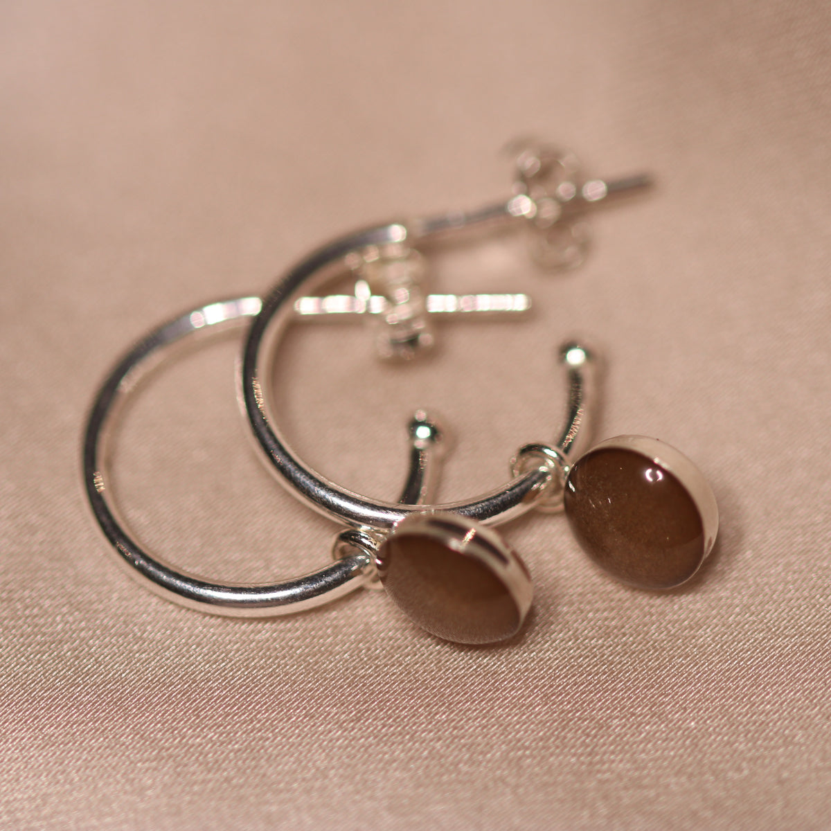 Signature Silver Hoop Drop Earrings